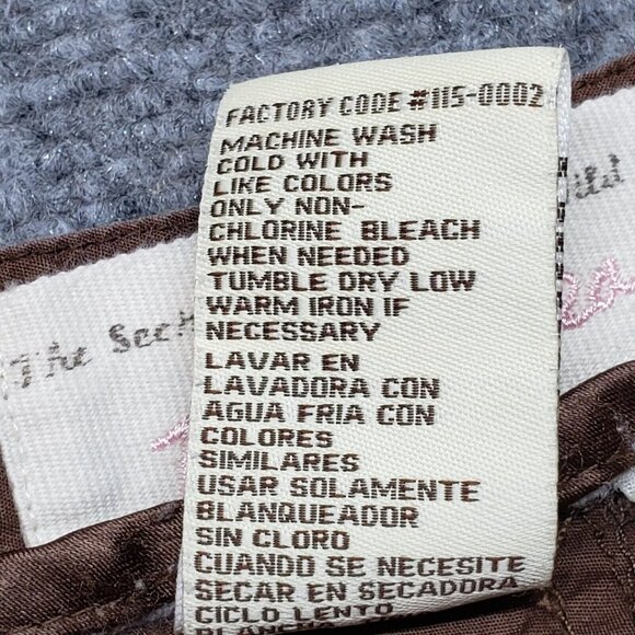 Plugg Jeans Capri Pants Womens 7 Dark Brown Cargo Pockets Button Zip Low Rise - Picture 6 of 10